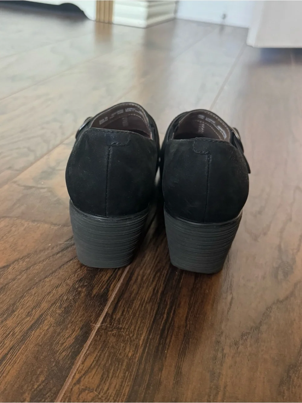 Dansko Clio Black Nubuck Leather‎ Wedge Shoes Size 36